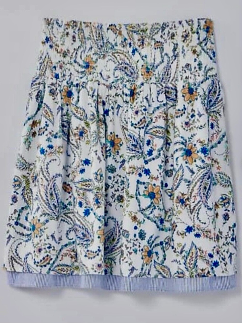 J Jill Smocked Waist Layered Skirt Size Small Petite